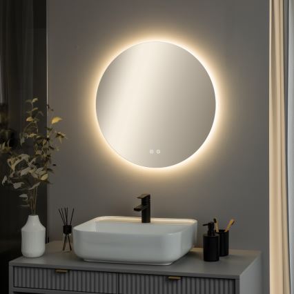 Brilagi - DEMI PRO LED Badezimmerspiegel mit Heizfunktion, LED/20W/230V, Ø 60 cm, IP44, CRI 90, dimmbar + CCT (verstellbare Farbtemperatur)