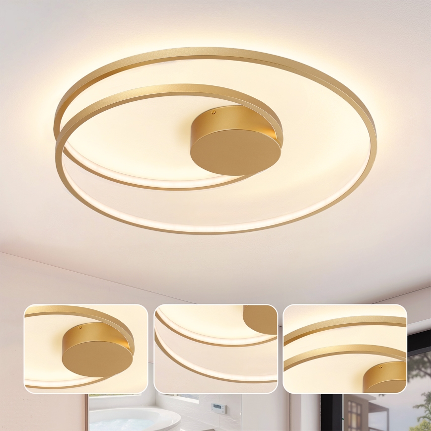 Brilagi - dimmbare LED-Deckenleuchte TWISTER LED/75W/230V 3000-6000K Ø 70 cm gold + Fernbedienung
