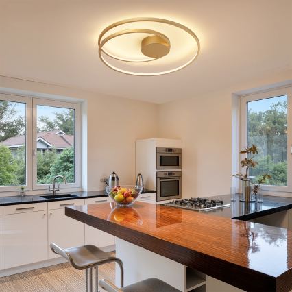 Brilagi - dimmbare LED-Deckenleuchte TWISTER LED/75W/230V 3000-6000K Ø 70 cm gold + Fernbedienung
