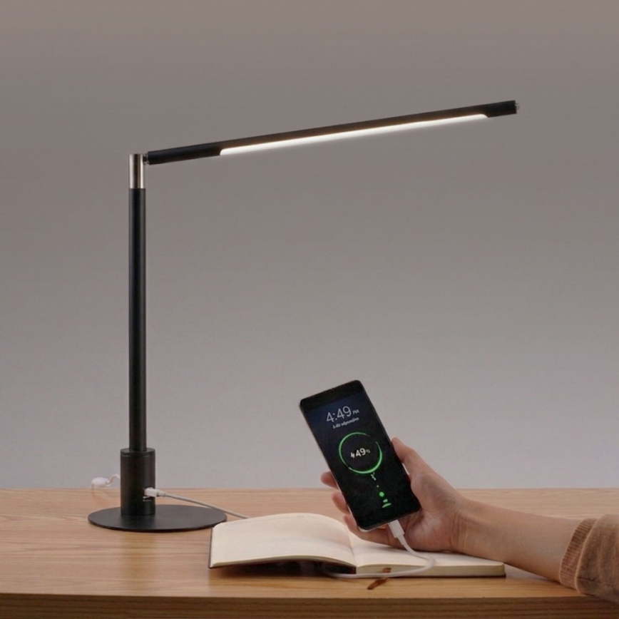 Brilagi - Dimmbare Touch-Tischlampe mit USB-Anschlüssen VARIO LED/7W/230V 3000-6500K CRI 96 schwarz