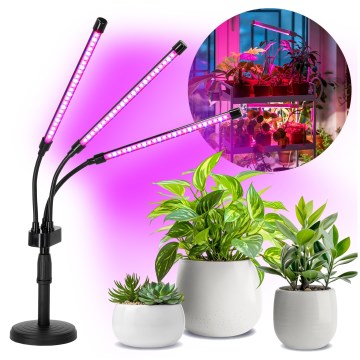 Brilagi - Dimmbare, flexible LED-Tischleuchte für die Pflanzenzucht VITABLOOM 3xLED/10W/230V schwarz