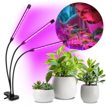 Brilagi - Dimmbare, flexible LED-Tischleuchte mit Klemme für die Pflanzenzucht VITABLOOM 3xLED/10W/230V schwarz