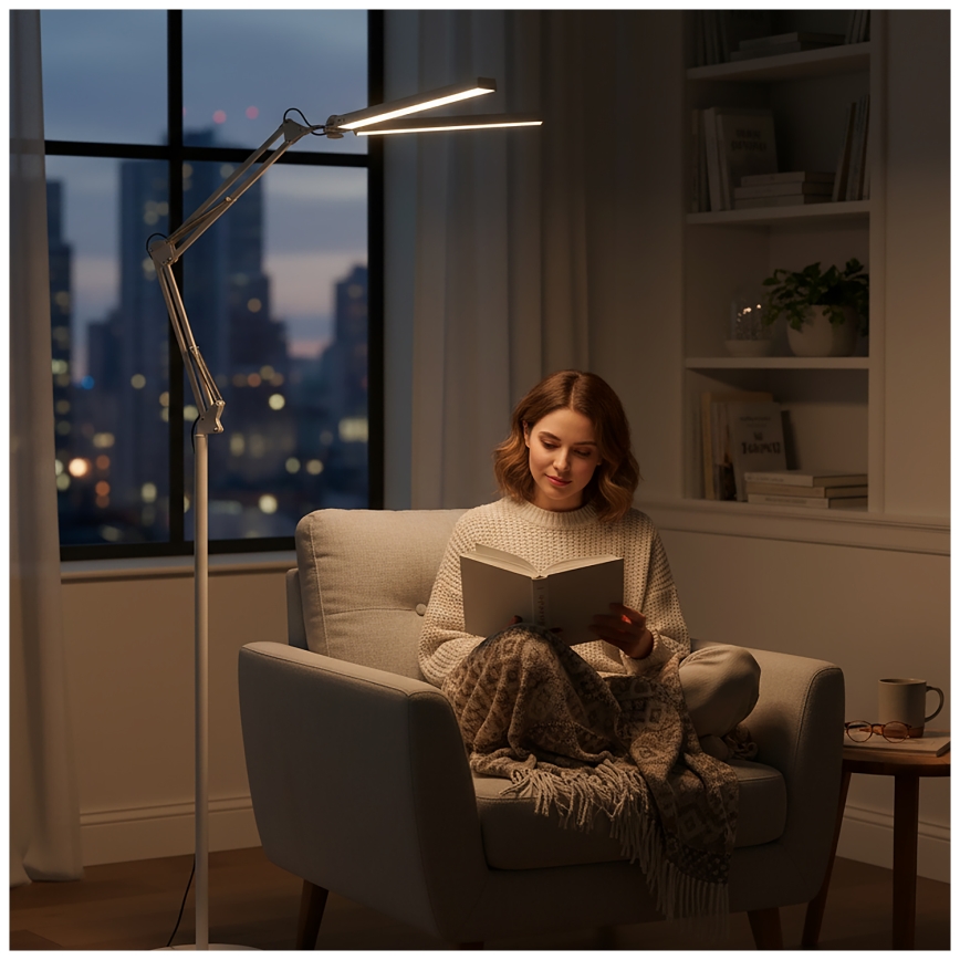 Brilagi - dimmbare, flexible LED-Stehlampe VARIO LED/14W/230V 3000-6000K 157 cm weiß
