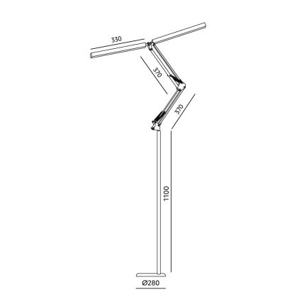 Brilagi - dimmbare, flexible LED-Stehlampe VARIO LED/14W/230V 3000-6000K 157 cm weiß