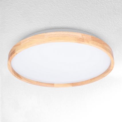 Brilagi - Dimmbare LED-Deckenleuchte ALSON LED/48W/230V 3000-6500K Eiche d 39,5 cm + Fernbedienung