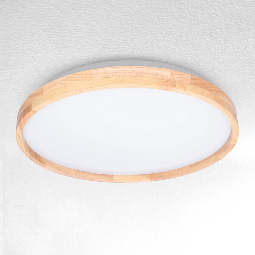 Brilagi - LED-dimmbare Deckenleuchte ALSON LED/48W/230V 3000-6500K Eiche Ø 39,5 cm + Fernbedienung