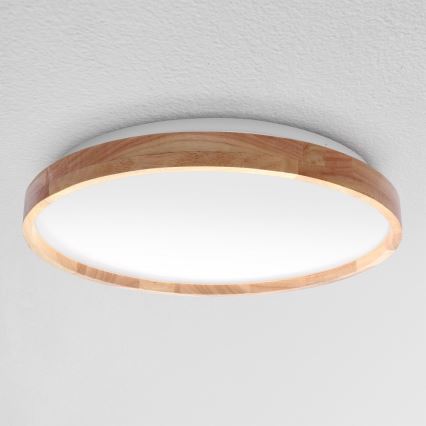 Brilagi - LED-dimmbare Deckenleuchte ALSON LED/48W/230V 3000-6500K Eiche Ø 39,5 cm + Fernbedienung