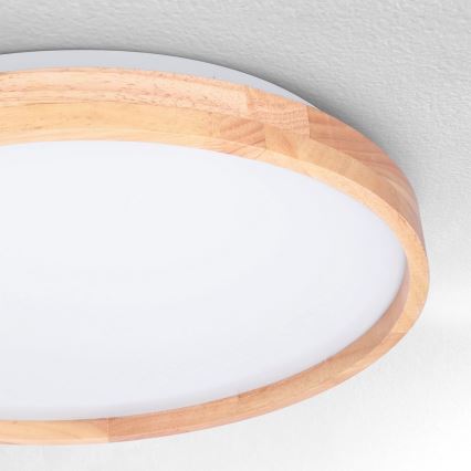 Brilagi - LED-dimmbare Deckenleuchte ALSON LED/48W/230V 3000-6500K Eiche Ø 39,5 cm + Fernbedienung
