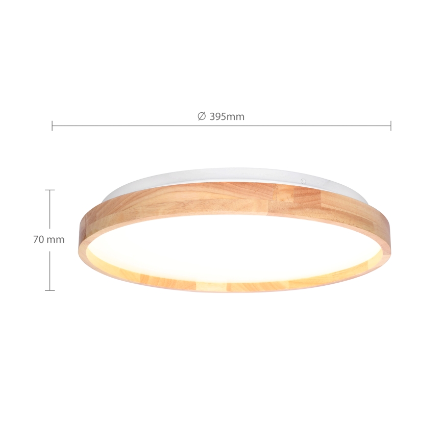 Brilagi - LED-dimmbare Deckenleuchte ALSON LED/48W/230V 3000-6500K Eiche Ø 39,5 cm + Fernbedienung