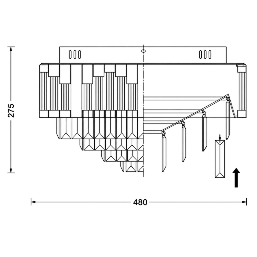 BRILAGI - Dimmbare LED-Deckenleuchte CROWN LED/41W/230V 3000-6000K Durchmesser 48 cm schwarz + Fernbedienung