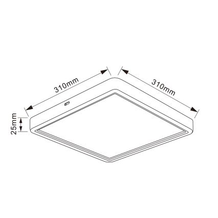 Brilagi - LED-dimmbare Deckenleuchte ESTELA SQUARE LED/36W/230V 3000-6500K 31x31 cm weiß + Fernbedienung