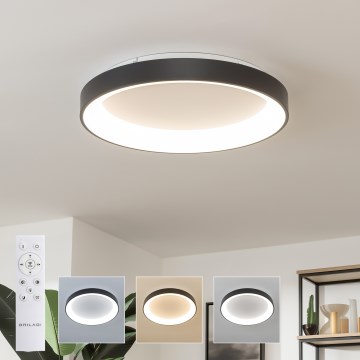 Brilagi - dimmbare LED-Deckenleuchte FALCON II, 99 W, 230 V, 3000–6500 K, Ø 60 cm, schwarz + Fernbedienung