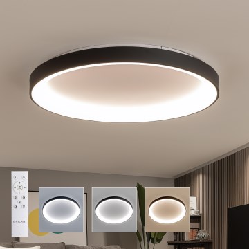 Brilagi - Dimmbare LED-Deckenleuchte FALCON II LED/108W/230V 3000-6500K Ø 80 cm schwarz + Fernbedienung