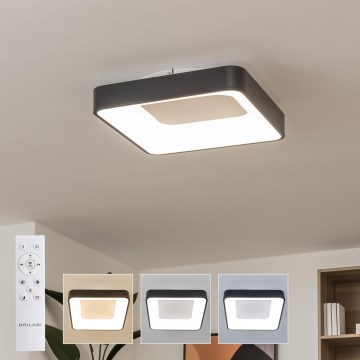 Brilagi - dimmbare LED-Deckenleuchte FALCON II LED/80W/230V 3000-6500K 40x40 cm schwarz + Fernbedienung