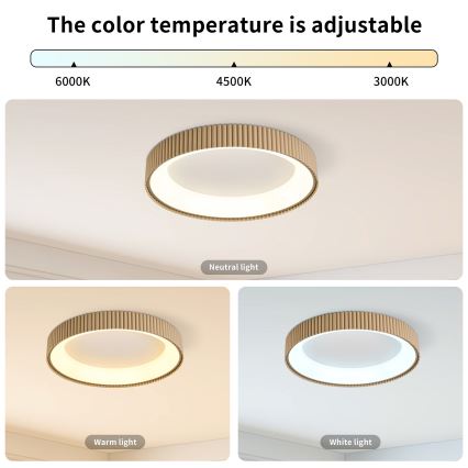 Brilagi - LED-dimmbare Deckenleuchte FALCON MODERN LED/30W/230V 3000-6500K Ø 40 cm beige + Fernbedienung