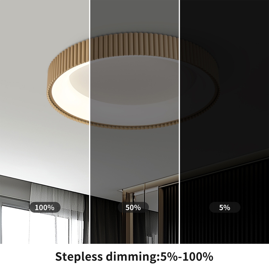 Brilagi - LED-dimmbare Deckenleuchte FALCON MODERN LED/30W/230V 3000-6500K Ø 40 cm beige + Fernbedienung