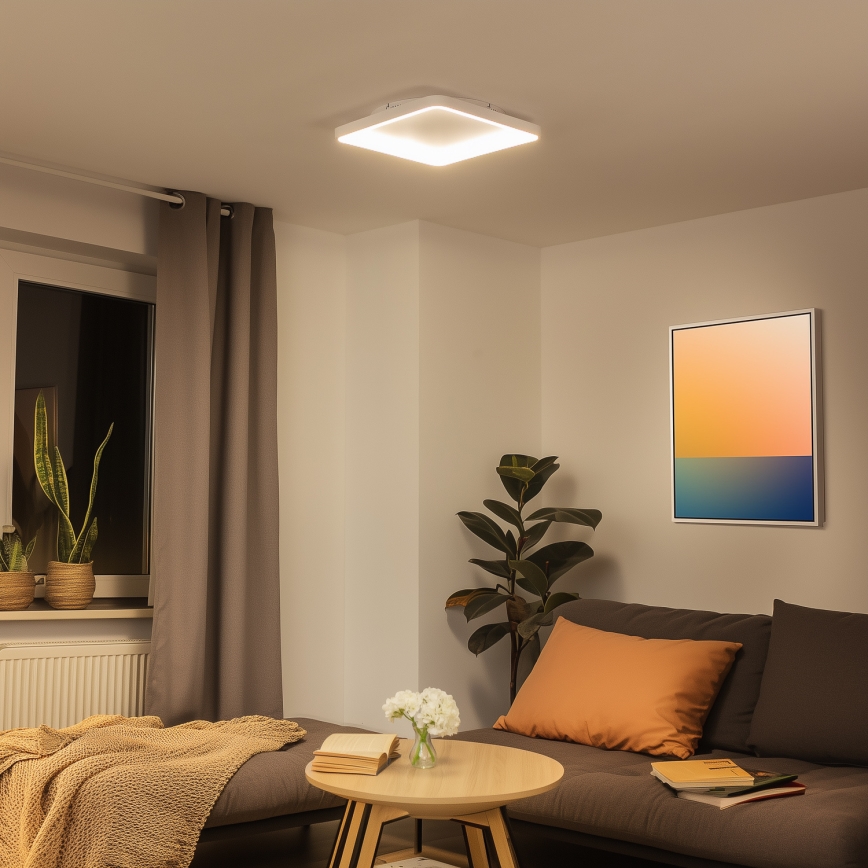 Brilagi - dimmbare LED-Deckenleuchte FALCON SLIM LED/50W/230V 3000-6500K 50x50 cm weiß + Fernbedienung