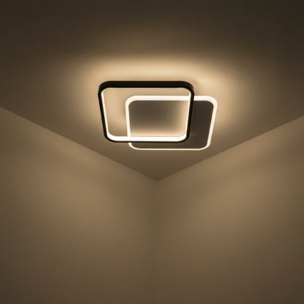 Brilagi - dimmbare LED-Deckenleuchte FLARE LED/43W/230V 3000-6000K 39,5x45 cm weiß/schwarz + Fernbedienung