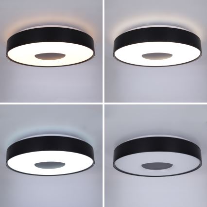 Brilagi - dimmbares LED-Deckenlicht JAMIS LED/48W/230V 3000-6500K Ø 39 cm schwarz + Fernbedienung
