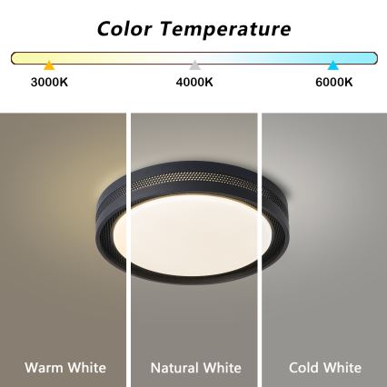 Brilagi - LED-dimmbare Deckenleuchte KREON LED/54W/230V 3000-6000K schwarz Ø 38 cm + Fernbedienung