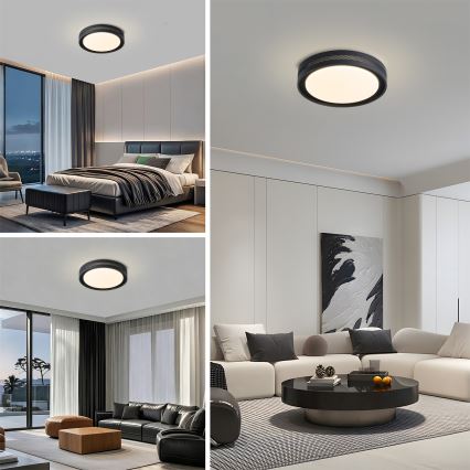 Brilagi - LED-dimmbare Deckenleuchte KREON LED/54W/230V 3000-6000K schwarz Ø 38 cm + Fernbedienung