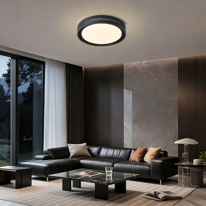 Brilagi - LED-dimmbare Deckenleuchte KREON LED/54W/230V 3000-6000K schwarz Ø 38 cm + Fernbedienung