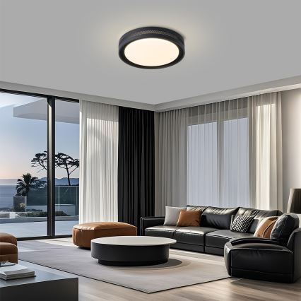 Brilagi - LED-dimmbare Deckenleuchte KREON LED/54W/230V 3000-6000K schwarz Ø 38 cm + Fernbedienung
