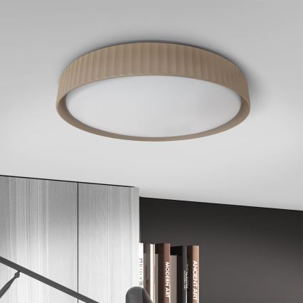 Brilagi - Dimmbare LED-Deckenleuchte LUCIA, 48 W, 230 V, 3000-6500 K, Ø 41 cm, Braun, inkl. Fernbedienung