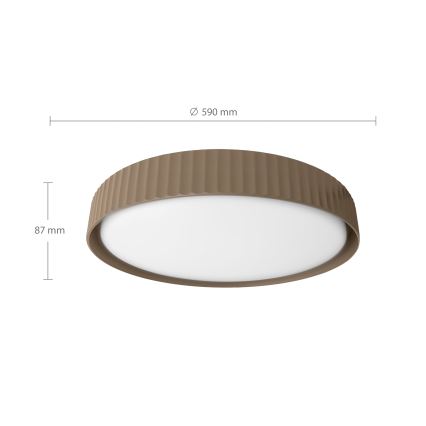 Brilagi - dimmbare LED-Deckenleuchte LUCIA LED/60W/230V 3000-6500K Ø 59 cm braun + Fernbedienung