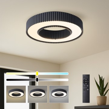 Brilagi - Dimmbare LED-Deckenleuchte LUMIX LED/48W/230V 3000–6000 K schwarz Ø 50 cm + Fernbedienung