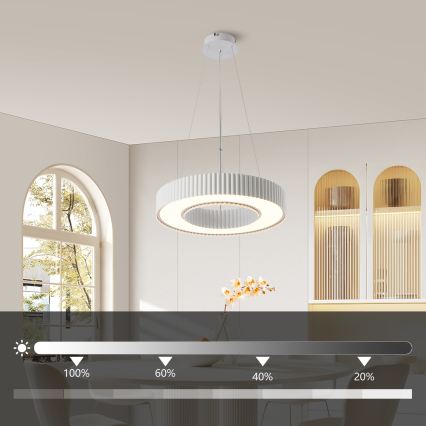 Brilagi - LED-dimmbare Pendelleuchte am Seil LUMIX LED/48W/230V 3000-6000K weiß Ø 50 cm + Fernbedienung