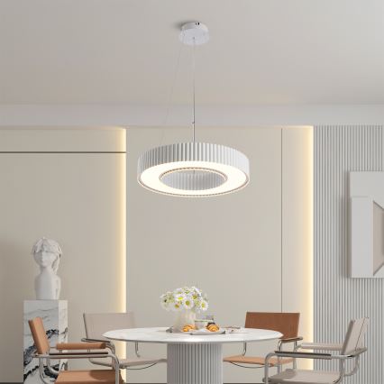 Brilagi - LED-dimmbare Pendelleuchte am Seil LUMIX LED/48W/230V 3000-6000K weiß Ø 50 cm + Fernbedienung