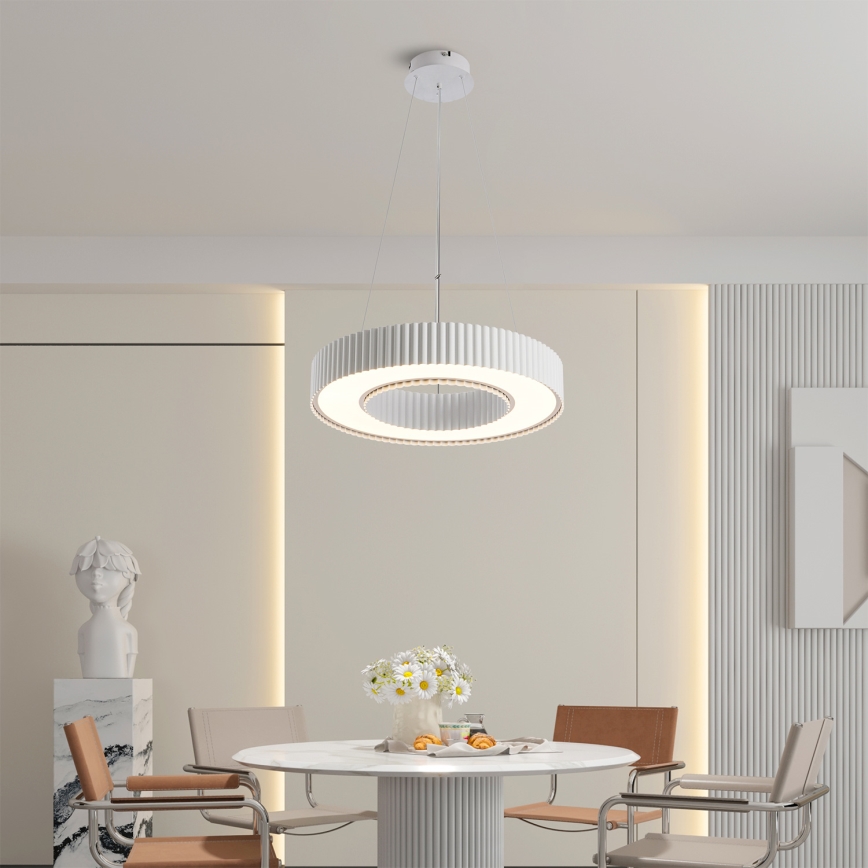Brilagi - LED-dimmbare Pendelleuchte am Seil LUMIX LED/48W/230V 3000-6000K weiß Ø 50 cm + Fernbedienung