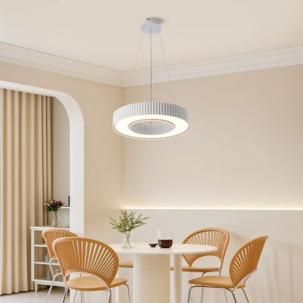 Brilagi - LED-dimmbare Pendelleuchte am Seil LUMIX LED/48W/230V 3000-6000K weiß Ø 50 cm + Fernbedienung