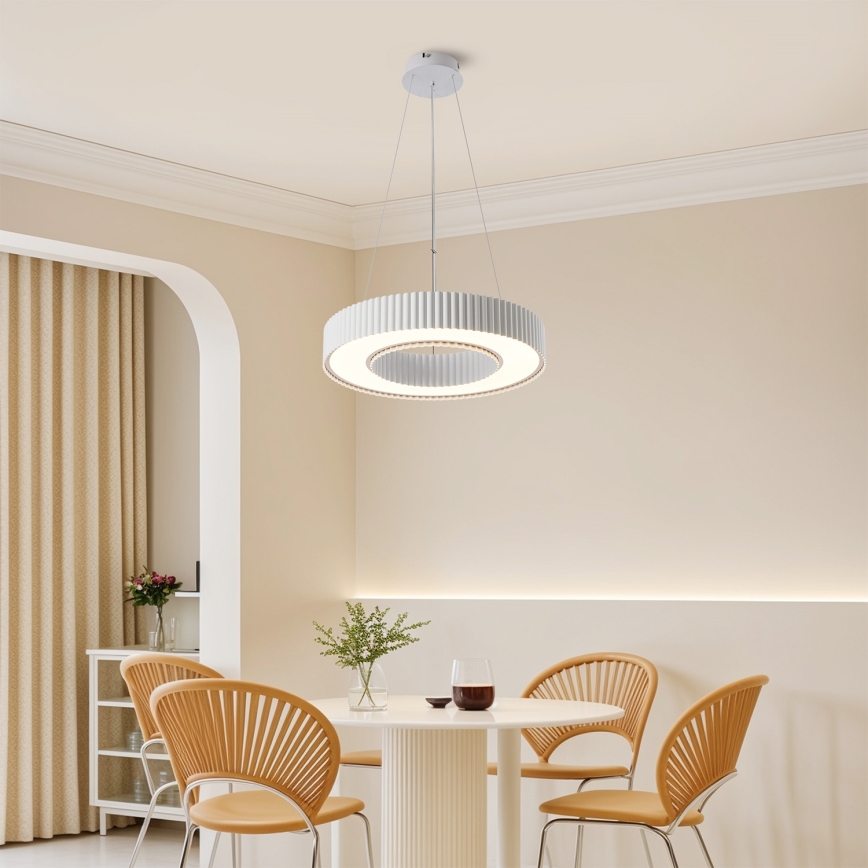 Brilagi - LED-dimmbare Pendelleuchte am Seil LUMIX LED/48W/230V 3000-6000K weiß Ø 50 cm + Fernbedienung