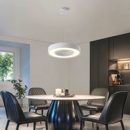 Brilagi - LED-dimmbare Pendelleuchte am Seil LUMIX LED/48W/230V 3000-6000K weiß Ø 50 cm + Fernbedienung