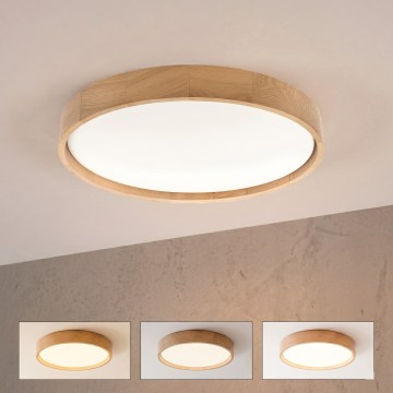 Brilagi - Dimmbare LED-Deckenleuchte MANAROLA REMOTE LED/36W/230V 3000-6500K Ø 51 cm Eiche + Fernbedienung