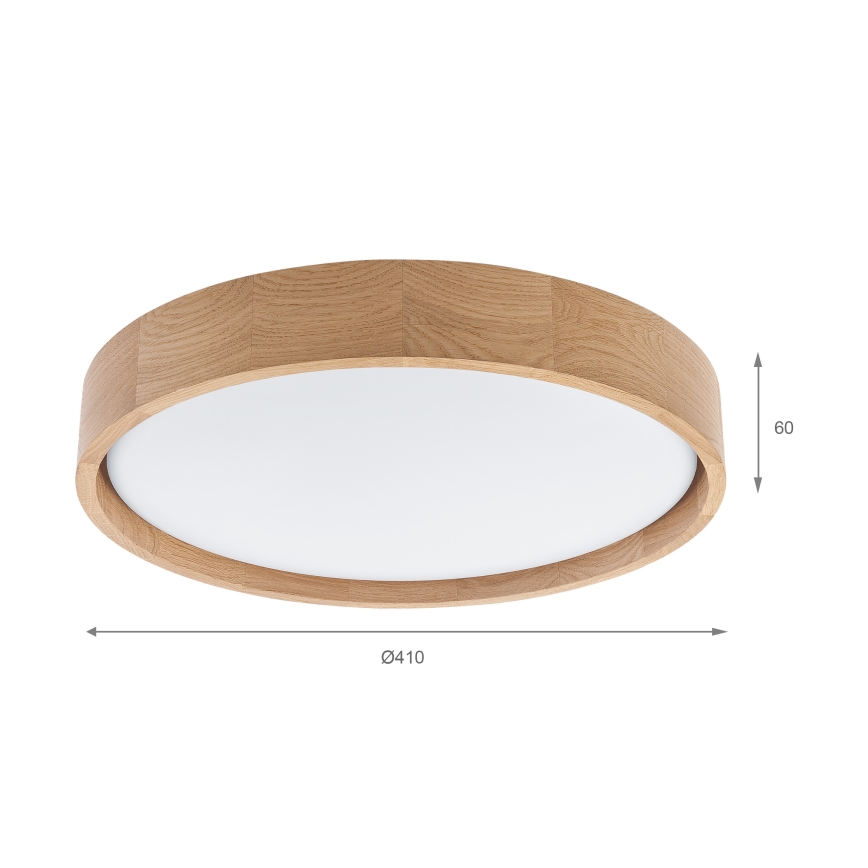 Brilagi - LED-dimmbare Deckenleuchte MANAROLA SMART LED/24W/230V 3000-6000K Wi-Fi Tuya Beacon Durchmesser 41 cm Eiche + Fernbedienung
