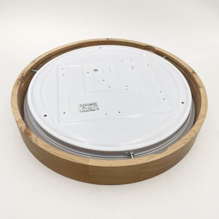 Brilagi - Dimmbare LED-Deckenleuchte MANAROLA SMART STARS LED/24W/230V 3000-6000K Wi-Fi Tuya Beacon Durchmesser 41 cm Eiche + Fernbedienung