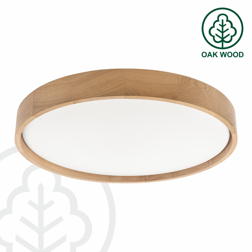Brilagi - dimmbare LED-Deckenleuchte MANAROLA SMART LED/36W/230V 3000–6000K Wi-Fi Tuya Beacon Ø 51 cm Eiche + Fernbedienung