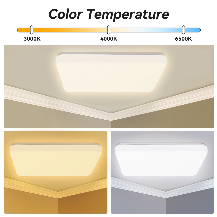 Brilagi - Dimmbare LED-Deckenleuchte MILKY WAY LED/24W/230V 3000-6500K 37x37 cm + Fernbedienung
