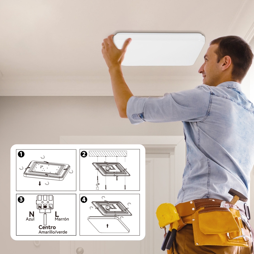 Brilagi - Dimmbare LED-Deckenleuchte MILKY WAY LED/24W/230V 3000-6500K 37x37 cm + Fernbedienung