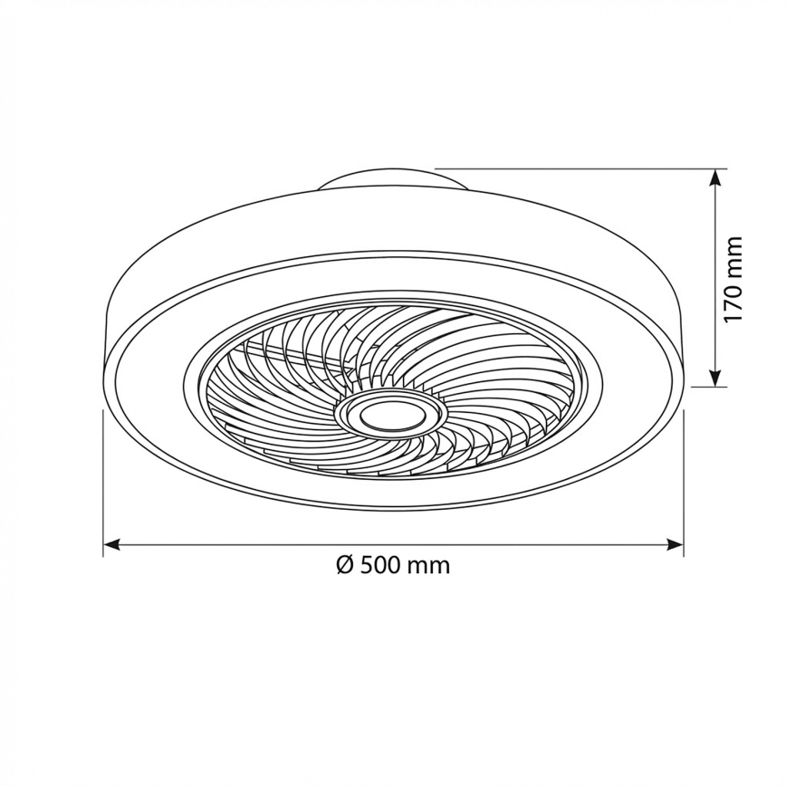 Brilagi - Dimmbare LED-Deckenleuchte mit Ventilator LED/38W/230V 3000-6500K Ø 50 cm grau + Fernbedienung