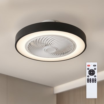 Brilagi - Dimmbare LED-Deckenleuchte mit Ventilator LED/30W/230V 3000-6500K Ø 50 cm schwarz + Fernbedienung