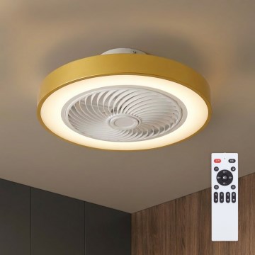 Brilagi - Dimmbare LED-Deckenleuchte mit Ventilator LED/38W/230V 3000-6500K 3000-6500K Ø 50 cm goldfarben + Fernbedienung