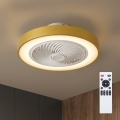 Brilagi - Dimmbare LED-Deckenleuchte mit Ventilator LED/38W/230V 3000-6500K Ø 50 cm goldfarben + Fernbedienung