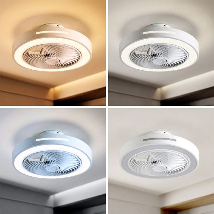 Brilagi - LED-dimmbare Deckenleuchte mit Ventilator LED/38W/230V 3000-6500K Ø 46 cm weiß + Fernbedienung