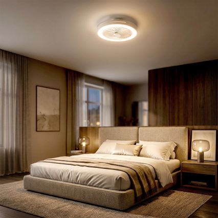 Brilagi - LED-dimmbare Deckenleuchte mit Ventilator LED/38W/230V 3000-6500K Ø 46 cm weiß + Fernbedienung