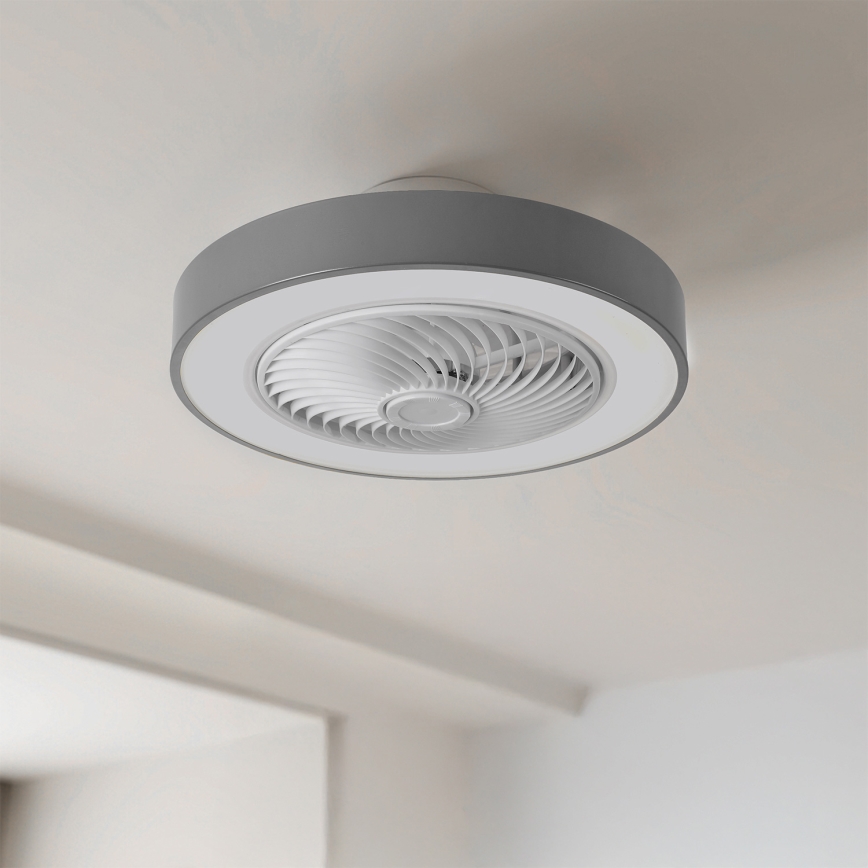 Brilagi - LED-dimmbare Deckenleuchte mit Ventilator LED/38W/230V 3000-6500K 3000-6500K Ø 50 cm grau + Fernbedienung