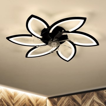 Brilagi - Dimmbare LED-Deckenleuchte mit Ventilator LED/50W/230V 3000-6500K schwarz + Fernbedienung